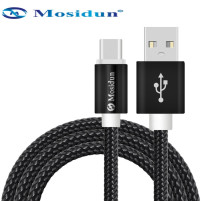 USB кабел TYPE-C MOSIDUN с текстилна оплетка за Samsung Galaxy S8 G950 / S8 Plus G955 и други черен